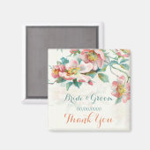 Aimant Fleurs faveurs, merci cadeau ou enregistrez la dat (Recto/Verso)