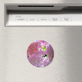 Aimant Fleurs florales bohèmes roses élégantes hydrangeas (In Situ (Lave-vaisselle))