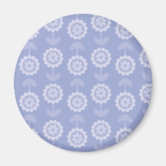 Aimant Fleurs florales violettes d'art motif Abstrait (Devant)