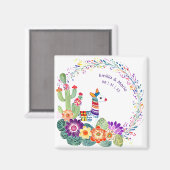 Aimant Fleurs Folkart Cactus FIESTA personnalisées (Recto/Verso)