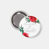 Aimant Fleurs hawaïennes tropicales sur un Mariage blanc (Recto/Verso)