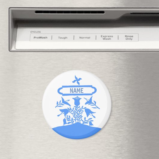 Aimant Fleurs hollandaises bleues, ajouter des noms (In Situ (Lave-vaisselle))