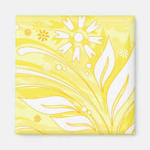 Aimant fleurs jaunes