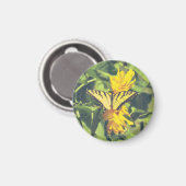 Aimant Fleurs jaunes et papillon (Recto/Verso)