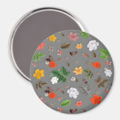 Aimant Fleurs jaunes et roses blanches 16 (Recto/Verso)