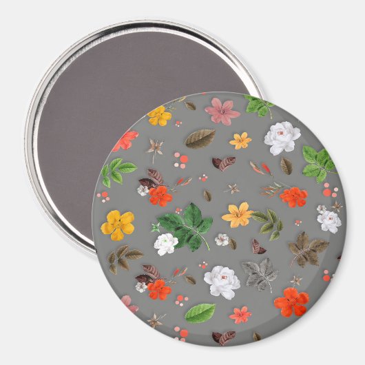 Aimant Fleurs jaunes et roses blanches 16 (Recto/Verso)