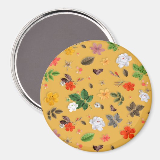 Aimant Fleurs jaunes et roses blanches 20 (Recto/Verso)