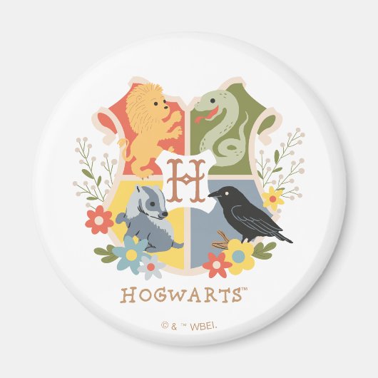 Aimant Fleurs Magiques Blason HOGWARTS™ (Devant)