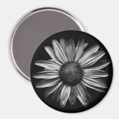 Aimant Fleurs Noires Et Blanches 18 (Recto/Verso)