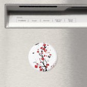 Aimant Fleurs noires et rouges (In Situ (Lave-vaisselle))