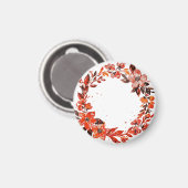 Aimant Fleurs orange d'aquarelle (Recto/Verso)