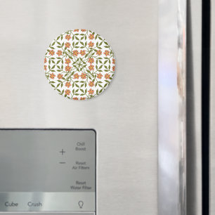 Aimant Fleurs orange, Motif Floral, Verdure, Boho