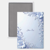 Aimant Fleurs Ornées Bleues avec Perles (Recto/Verso)