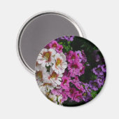 Aimant Fleurs papillon rose blanc et violet (Recto/Verso)