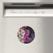 Aimant Fleurs papillon rose blanc et violet (In Situ (Lave-vaisselle))