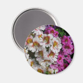 Aimant Fleurs papillon rose blanc et violet (Recto/Verso)