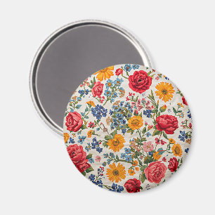 Aimant Fleurs partout, design coloré,