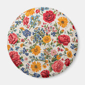 Aimant Fleurs partout, design coloré, (Devant)