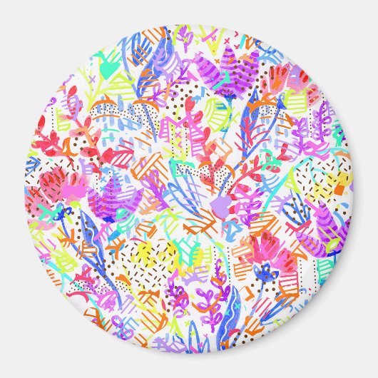 Aimant Fleurs pastel abstraites (Devant)