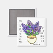 Aimant Fleurs peintes, verset du Psaume 118:24 (Recto/Verso)