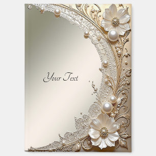 Aimant Fleurs Perles Blanches Modernes