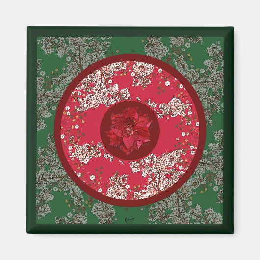 Aimant Fleurs pour Noël (Devant)