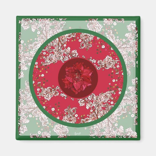 Aimant Fleurs pour Noël (Devant)