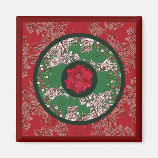 Aimant Fleurs pour Noël (Devant)