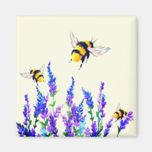 Aimant Fleurs printanières et bonbons d'abeilles