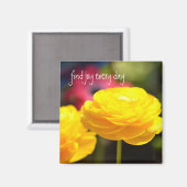 Aimant Fleurs printanières jaunes ensoleillées (Recto/Verso)