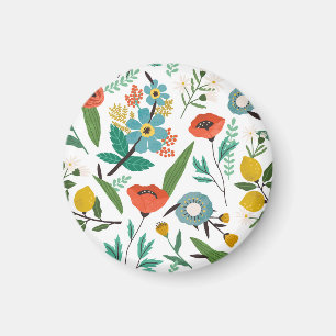 Aimant Fleurs printanières : Motif floral incolore