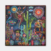 Aimant Fleurs psychédéliques Whimsicales (Devant)