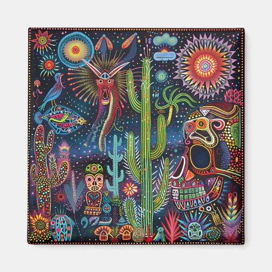 Aimant Fleurs psychédéliques Whimsicales (Devant)