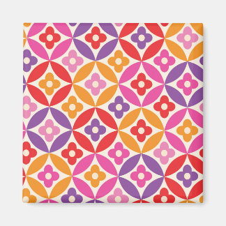 Aimant Fleurs rétro sur les cercles du milieu du siècle M