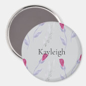 Aimant Fleurs rose gris (Recto/Verso)