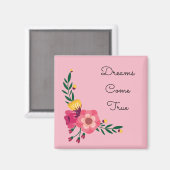 Aimant Fleurs roses (Recto/Verso)
