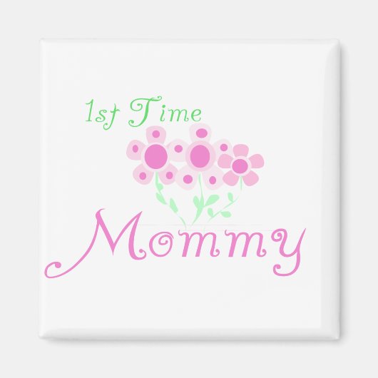 Aimant Fleurs roses 1er Fleurs Mommy tshirts et cadeaux (Devant)