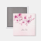 Aimant Fleurs Roses Aquarelle (Recto/Verso)