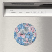 Aimant Fleurs roses bleues scintillent (In Situ (Lave-vaisselle))