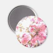 Aimant Fleurs roses Cherry Blossom motifs floraux Sakura (Recto/Verso)