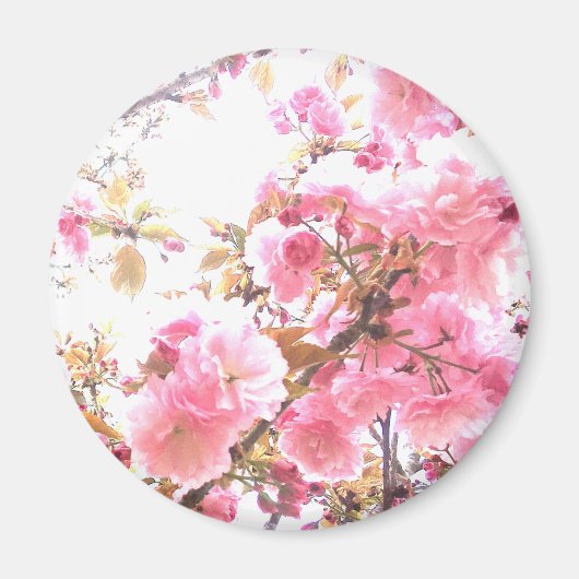 Aimant Fleurs roses Cherry Blossom motifs floraux Sakura (Devant)