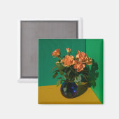 Aimant Fleurs | Roses dans Vase (Recto/Verso)