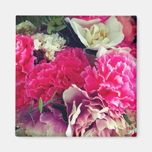 Aimant Fleurs roses et crème Dessous de verre de pierre H