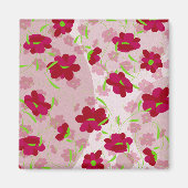 Aimant Fleurs roses et rouges - Floral (Devant)
