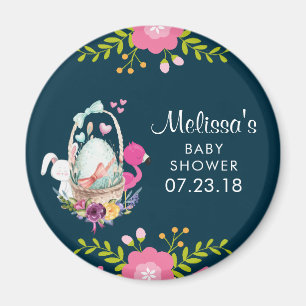 Aimant Fleurs roses, Oeuf, Flamant rose et Baby shower la