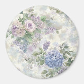 Aimant Fleurs roses violettes romantiques (Devant)