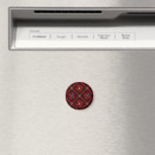 Aimant Fleurs rouges Palestine Broderie tatreez Motif (In Situ (Lave-vaisselle))