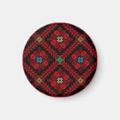 Aimant Fleurs rouges Palestine Broderie tatreez Motif (Devant)