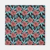 Aimant Fleurs rouges tropicales sans coutures motif et fe (Devant)