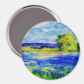 Aimant fleurs sauvages bluebonnet (Recto/Verso)